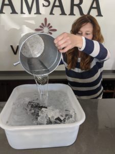 sarah ensuring water to ice bath