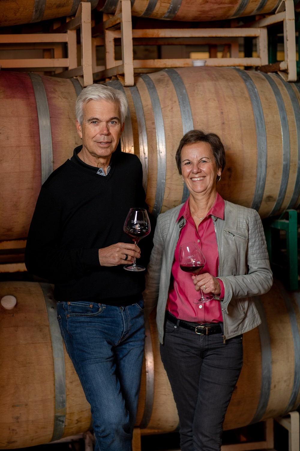 Joan and Dave Szkutak at SAMsARA Winery in Goleta, CA